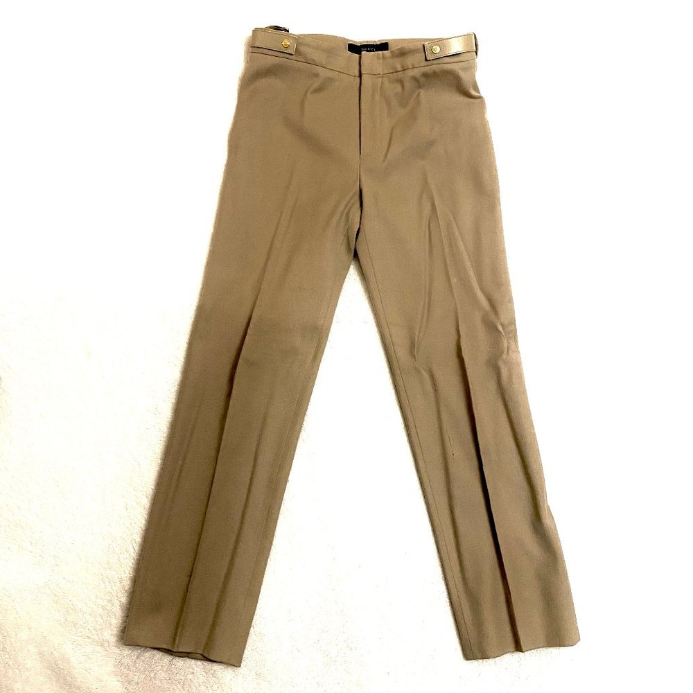 GUCCI Beige Pleated Trousers (Size 40)